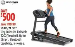 Canadian Tire HORIZON Foldable T202 Treadmill. Up to 12mph. Bluetooth offer