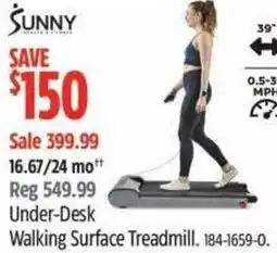 Canadian Tire SUNNY Under-Desk Walking Surface Treadmill offer