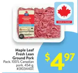 Walmart Maple Leaf Fresh Lean Ground Pork offer