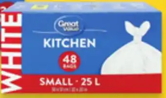 Walmart Great Value White Kitchen Garbage Bags offer