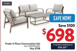 Walmart Prado 4-Piece Conversation Set offer