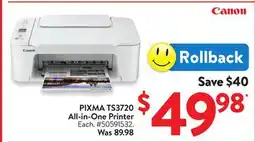 Walmart PIXMA TS3720 All-in-One Printer offer