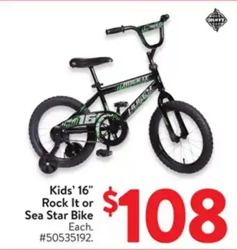 Walmart Kids' 16 Rock It or Sea Star Bike offer