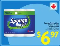 Walmart SpongeTowels Ultra Choose-A-Size Paper Towels offer