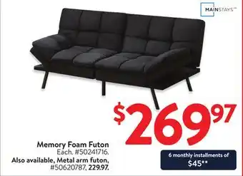 Walmart Memory Foam Futon offer