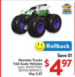 Walmart Monster Trucks 1:64 Scale Vehicles offer