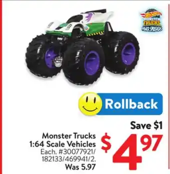 Walmart Monster Trucks 1:64 Scale Vehicles offer