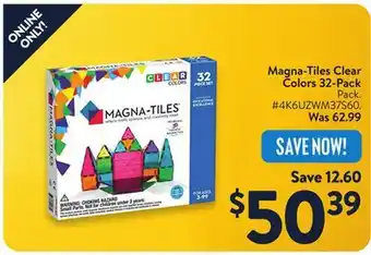 Walmart Magna-Tiles Clear Colors 32-Pack offer