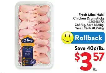 Walmart Fresh Mina Halas Chicken Drumsticks offer