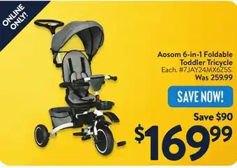 Walmart Aosom 6-in-1 Foldable Toddler Tricycle offer