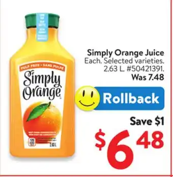 Walmart Simply Orange Juice offer