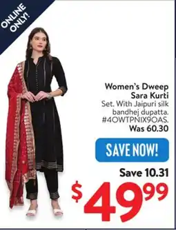 Walmart Women's Dweep Sara Kurti offer