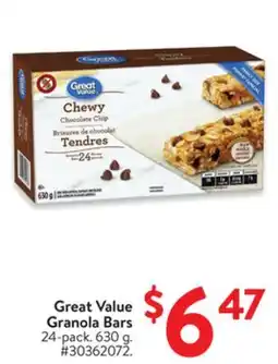 Walmart Great Value Granola Bars offer