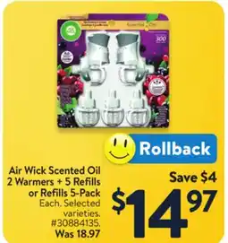 Walmart Air Wick Scented Oil 2 Warmers + 5 Refills or Refills 5-Pack offer