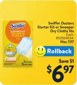 Walmart Swiffer Dusters Starter Kit or Sweeper Dry Cloths 165 offer