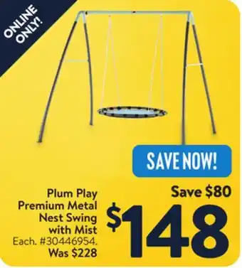 Walmart Plum Play Premium Metal Nest Swing with Mist offer