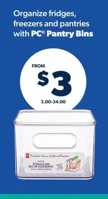 Real Canadian Superstore PC PANTRY BINS offer