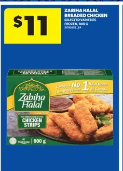 Real Canadian Superstore ZABIHA HALAL BREADED CHICKEN, 800 G offer