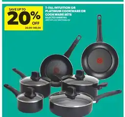 Real Canadian Superstore T-FAL INTUITION OR PLATINUM COOKWARE OR COOKWARE SETS offer