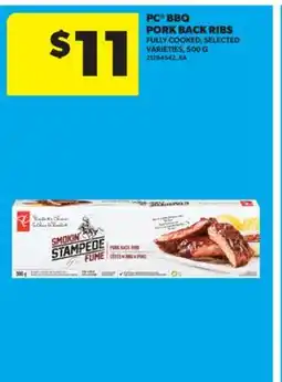 Real Canadian Superstore PC BBQ PORK BACK RIBS, 500 G offer