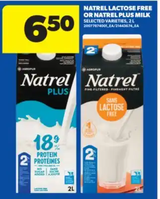 Real Canadian Superstore NATREL LACTOSE FREE OR NATREL PLUS MILK, 2 L offer