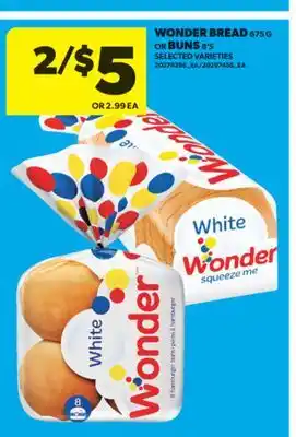 Real Canadian Superstore WONDER BREAD 675 G OR BUNS 8' S offer