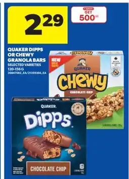 Real Canadian Superstore QUAKER DIPPS OR CHEWY GRANOLA BARS, 120-156 G offer