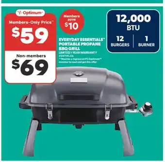 Real Canadian Superstore EVERYDAY ESSENTIALS PORTABLE PROPANE BBQ GRILL offer