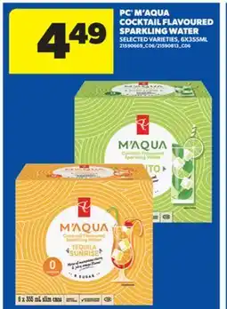 Real Canadian Superstore PC M'AQUA COCKTAIL FLAVOURED SPARKLING WATER, 6X355ML offer