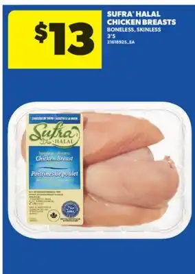 Real Canadian Superstore SUFRA HALAL CHICKEN BREASTS, 3' S offer