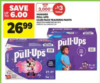 Real Canadian Superstore HUGGIES PULL-UPS CLUB PACK TRAINING PANTS, 28-74'S offer