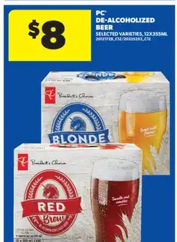 Real Canadian Superstore PC DE-ALCOHOLIZED BEER, 12X355ML offer