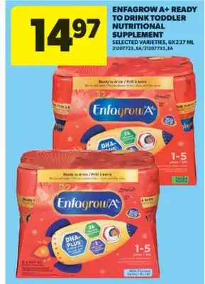 Real Canadian Superstore ENFAGROW A + READY TO DRINK TODDLER NUTRITIONAL SUPPLEMENT, 6X237 ML offer