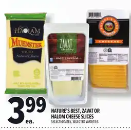 Metro NATURE'S BEST, ZAVAT OR HALOM CHEESE SLICES offer