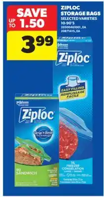 Real Canadian Superstore ZIPLOC STORAGE BAGS, 10-90'S offer