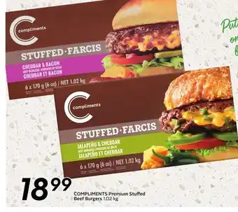 Sobeys COMPLIMENTS Premium Stuffed Beef Burgers offer