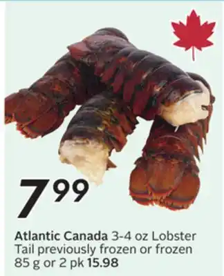 Sobeys Atlantic Canada 3-4 oz Lobster Tail offer