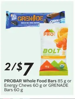 Sobeys PROBAR Whole Food Bars offer