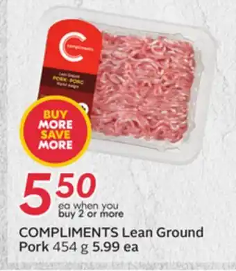 Sobeys COMPLIMENTS Lean Ground Pork offer