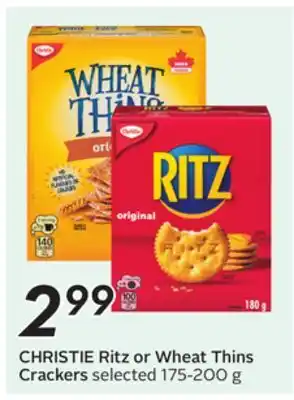 Sobeys CHRISTIE Ritz or Wheat Thins Crackers offer