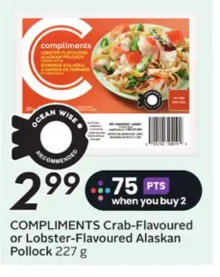 Sobeys COMPLIMENTS Crab-Flavoured or Lobster-Flavoured Alaskan Pollock offer