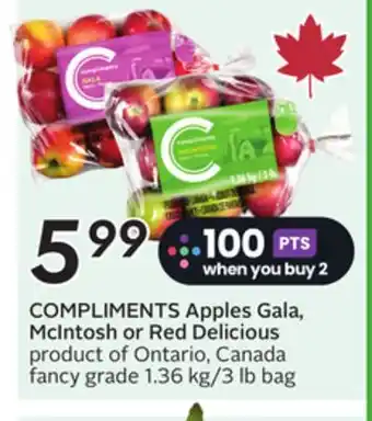 Sobeys COMPLIMENTS Apples offer