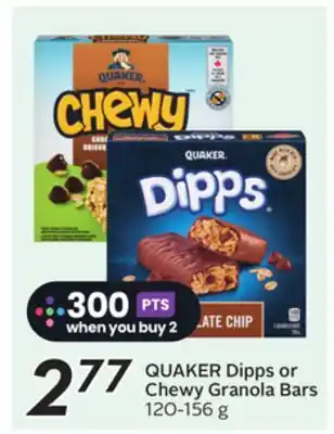 Sobeys QUAKER Dipps or Chewy Granola Bars offer