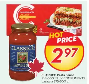 Sobeys CLASSICO Pasta Sauce offer