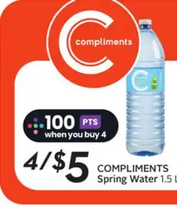 Sobeys COMPLIMENTS Spring Water offer