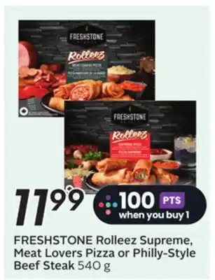 Sobeys FRESHSTONE Rolleez Supreme, Meat Lovers Pizza or Philly-Style Beef Steak offer