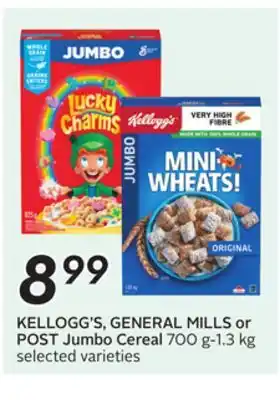 Sobeys KELLOGG'S, GENERAL MILLS or POST Jumbo Cereal offer