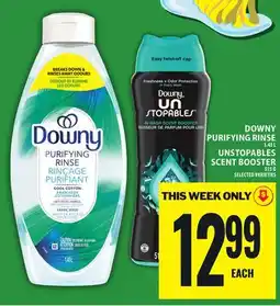 Food Basics DOWNY PURIFYING RINSE OR UNSTOPABLES SCENT BOOSTER offer