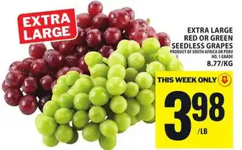 Food Basics EXTRA LARGE RED OR GREEN SEEDLESS GRAPES offer