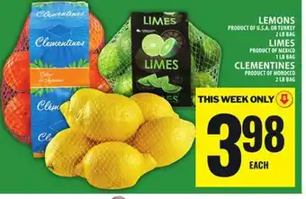 Food Basics LEMONS, LIMES OR CLEMENTINES offer